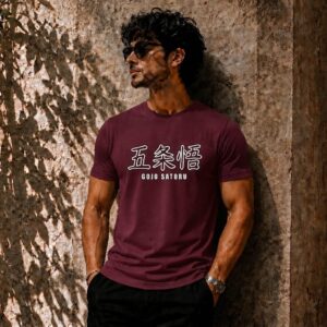 Gojo Satoru Anime Graphic T-Shirt – Jujutsu Kaisen Premium Interlock Tee (240 GSM)
