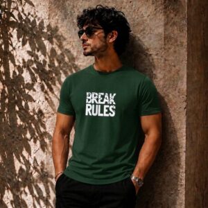 Break Rules Premium Graphic T-Shirt for Men – 240 GSM Interlock Lycra